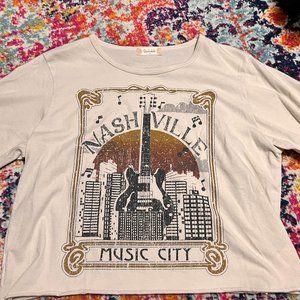 Small Altar'd State Cream Nashville Crop Top